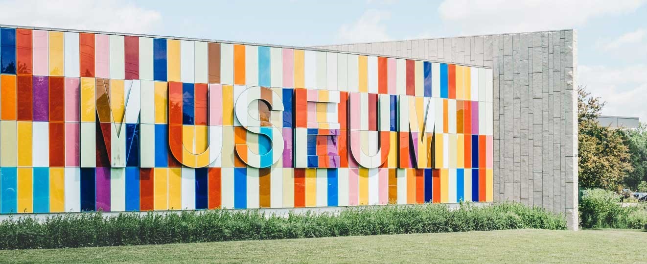 Colorful museum wall