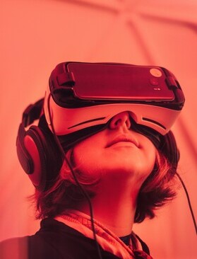 Girl with vr glasses